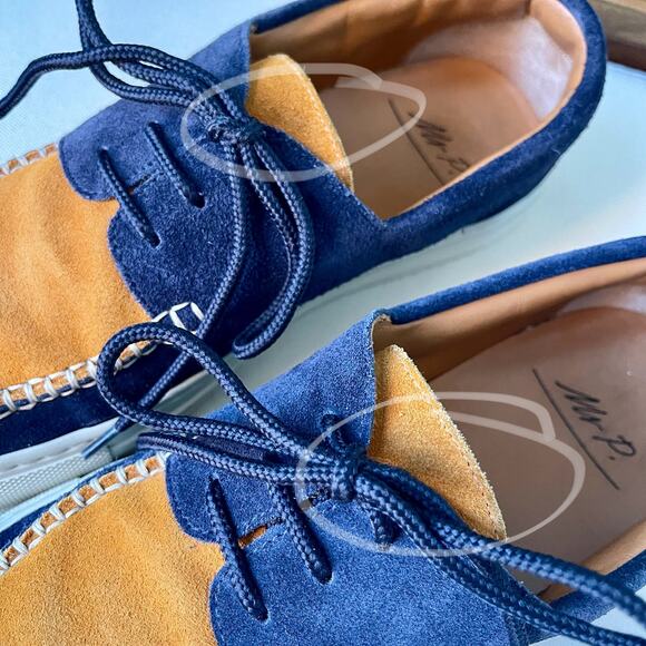 Mr. P Dennis Two-Tone Suede Boat Shoes Made in Italy Sz 6 - Picture 4 of 15